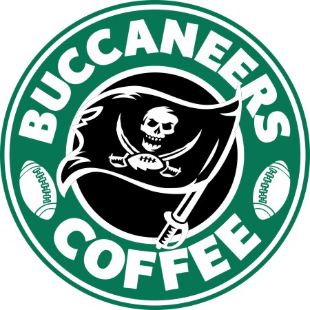 Tampa Bay Buccaneers starbucks coffee logo vinyl decal